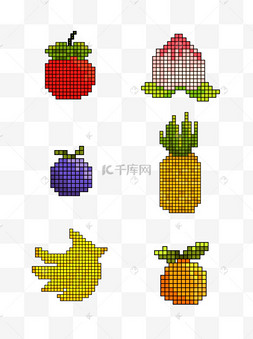 像素水果菠萝图片-像素水果菠萝图片素材免费下载-千库网