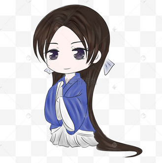 古代人物汉服q版插画