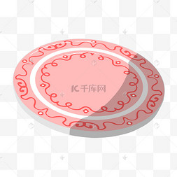 粉色圆形盘子插画