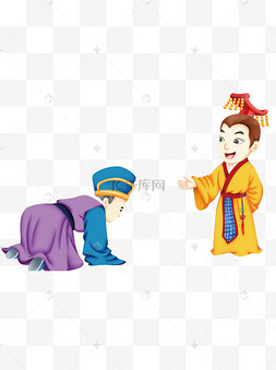 皇帝和行礼的官员人物设计少女可爱卡通小清新头像人物古代人物古人