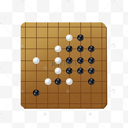 手绘黑白围棋插画
