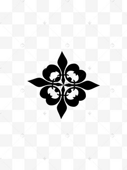 中国风矢量黑白花纹装饰画素材可