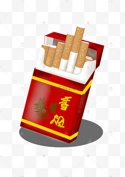 厚涂香烟手绘素材免抠图无背景png