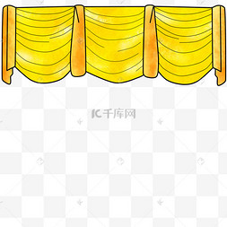 手绘黄色的幕布插画