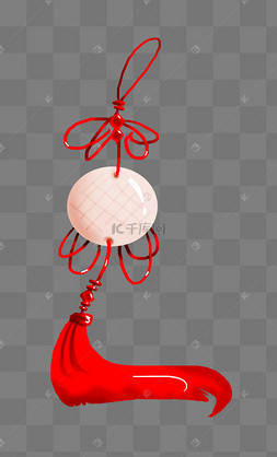 手绘和田玉玉佩插画