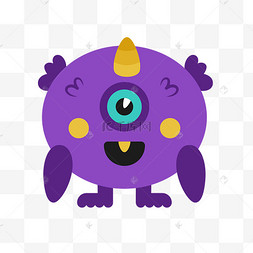 卡通单眼的怪兽矢量素材