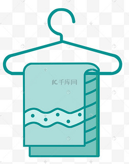 手绘蓝色毛巾插画