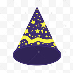 手绘卡通星星黄色三角形帽子