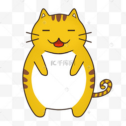 贪吃的肥猫卡通形象设计