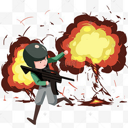 手绘休闲游戏cs男孩插画