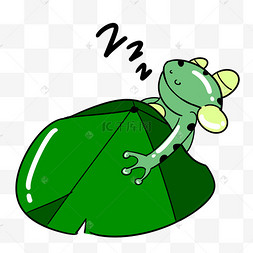 世界睡眠日睡觉的青蛙卡通圆形的青蛙扇子免扣图谷雨时节感受自然的小