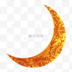 中国风剪纸花纹月亮
