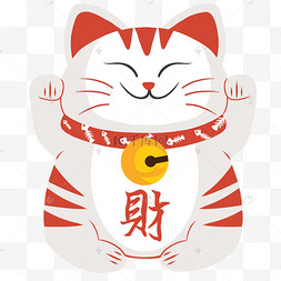 卡通可爱招财猫手绘插画