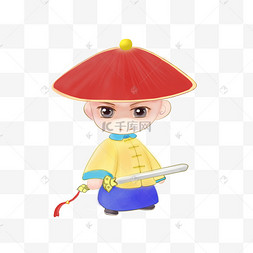 古代人物中国风手绘q版士兵