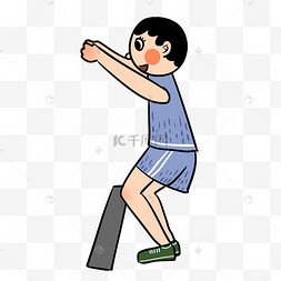 手绘矢量卡通免抠秋季运动会跳远