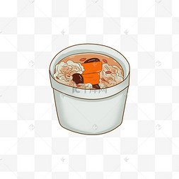 卡通手绘美食雪耳木瓜糖水免抠素