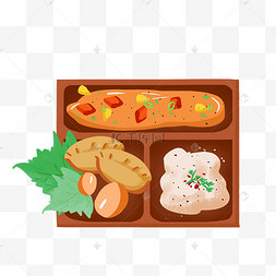 美味中式午餐手绘插画冬季热气腾腾的简笔画小清新美食川香水煮鱼冬季