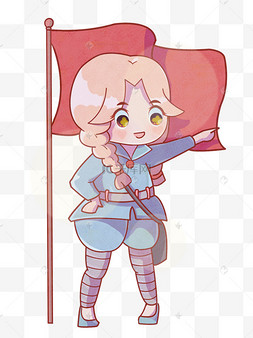 建军节革命人物插画建军节红军女战士插画建军节军人转战南北插画七七