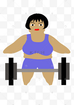 黑胖女人减肥举重