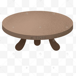 手绘黄色茶几插画木质卡通茶几卡通矢量扁平家具茶几素材矢量手绘卡通