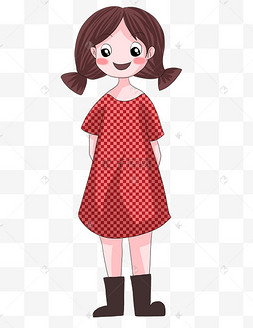 可爱卡通女生手绘漫画人物卡通手绘人物躺着玩手机女孩系列卡通手绘