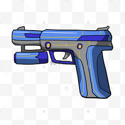 手绘绿色手枪插画