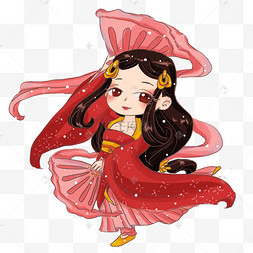 女性古风q版萌系插画中国风古代人物小仙女q版插画古代人物q版萌系