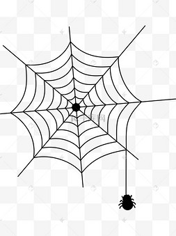万圣节手绘矢量蜘蛛蜘蛛网装饰元