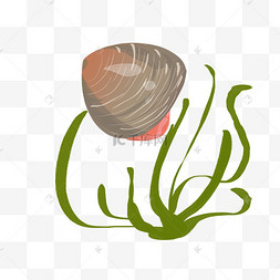 手绘海鲜蚬子插画海鲜设计方案集.
