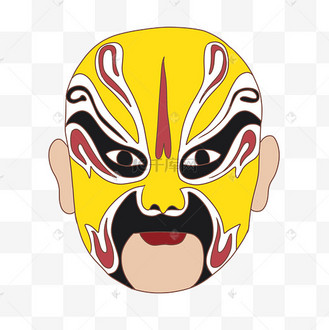 川剧汉剧戏剧脸谱插画
