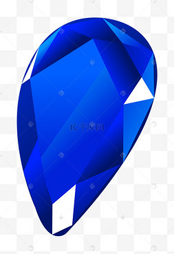 手绘蓝宝石吊坠插画