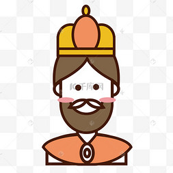形象卡片印度玛 拉雅国王卡通矢量卡通人物西方国王元素素材可商用