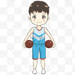 男孩免扣png开学季中小学生上学卡通可爱手绘免扣白色短裤的徒步旅行