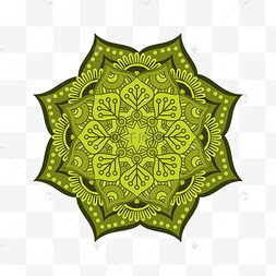 矢量手绘绿色花纹