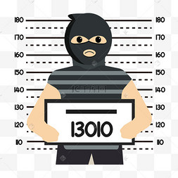 罪犯卡通大头照面部照片春游踏青照相男孩登山庆祝人物剪影矢量手绘