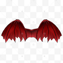 红色恶魔魔鬼翅膀恶魔魔鬼宗教头撒旦角红色卡通魔鬼怪异的万圣节角色