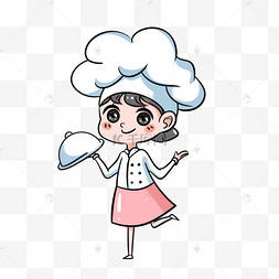 女厨师可爱卡通风格厨师帽