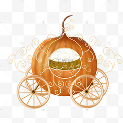 万圣节南瓜车灰姑娘插画