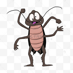 表情包蟑螂可爱卡通贴纸蟑螂卡通插画风格棕色蟑螂卡通插画风格黑色