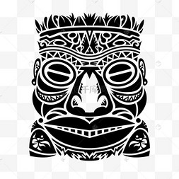 毛利部落风格人脸信仰图腾
