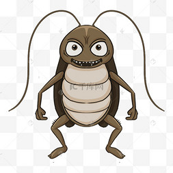 蟑螂表情卡通棕色