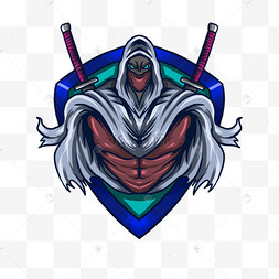 剪影刺客忍者后背双刀游戏徽标手绘忍者png素材热门收藏热门下载最新