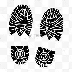 鞋底印黑白剪贴画户外休闲爬山跑步鞋剪贴画男士休闲运动鞋跑步鞋剪