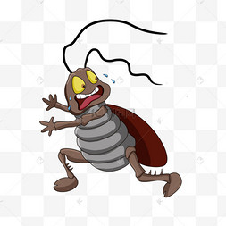 蟑螂害怕逃跑卡通