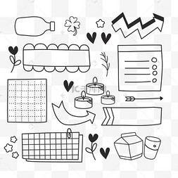 卡通黑白标签图片-卡通黑白标签图片素材免费下载-千库网