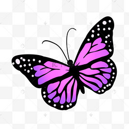 帝王蝶剪贴画卡通风格紫色