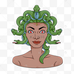 女妖希腊神话美杜莎头像复古万圣节卡通手绘插画合集万圣节卡通手绘