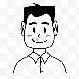 平头男生无色人物头像