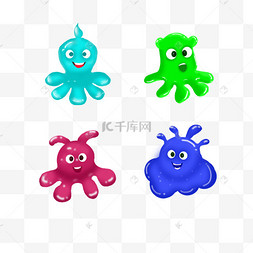 怪物粘液有趣可爱插画