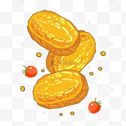 黄灿灿的日本食物可乐饼日本特色美食之日本食物可乐饼简单卡通kagami